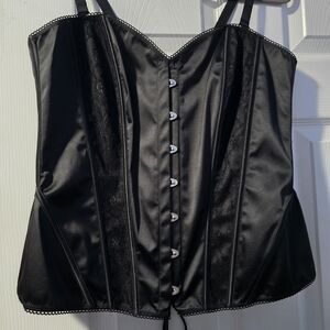 Black Satin Corset Top
